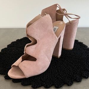 Elegant Blush Suede Women's Heels